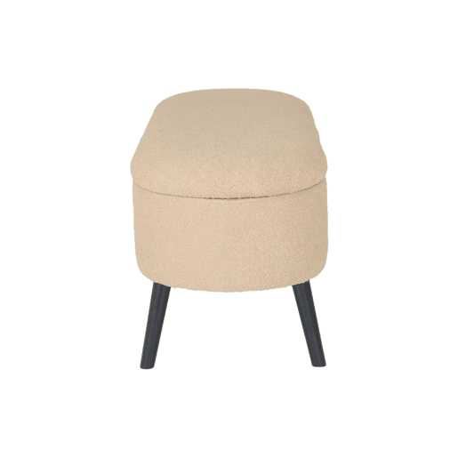 Banco, extremidade da cama com revestimento de boucle, Sherpa, Beige, 112x44x50 cm