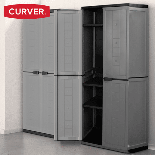 Curver Armário alto em resina 3 prateleiras 68x39x166 cm