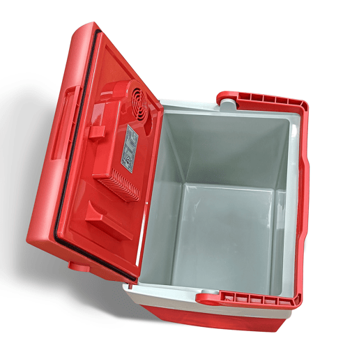 Briebe CF1153RED Geleira Eléctrica 28L, Refrigerador Eléctrico Portátil, Campismo Viagens 12V  220 - 240V, Refrigeração e Aquecimento, 55, Vermelho