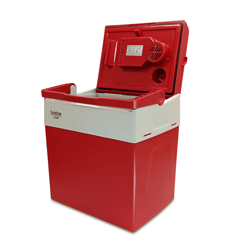Briebe CF1153RED Geleira Eléctrica 28L, Refrigerador Eléctrico Portátil, Campismo Viagens 12V  220 - 240V, Refrigeração e Aquecimento, 55, Vermelho
