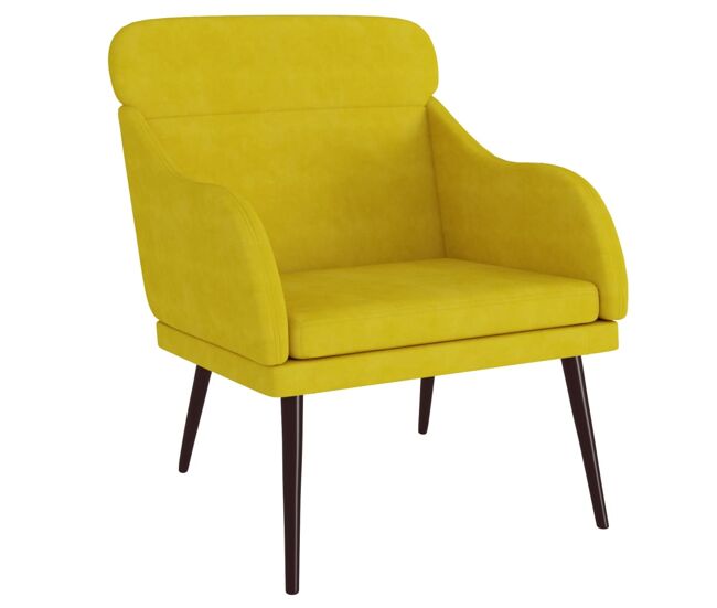 Vidaxl sillón de terciopelo amarillo 63x76x80 cm