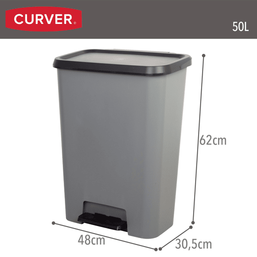 Curver Caixote do lixo Compatta 50L cinzento Curver Caixote do lixo Compatta 50L cinzento