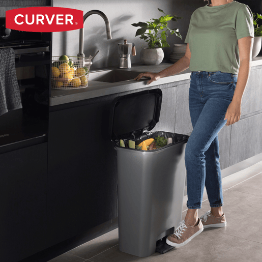 Curver Caixote do lixo Compatta 50L cinzento Curver Caixote do lixo Compatta 50L cinzento
