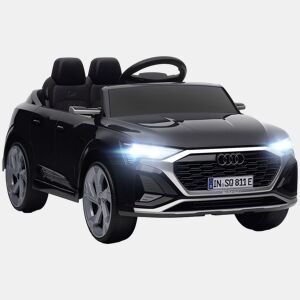AIYAPLAY Carro Elétrico para Crianças acima de 3 Anos Carro Audi Q8 Etron Sportback Infantil com Bateria 12V Controlo Remoto Faróis Buzina e Música 98x49,5x43 cm Preto