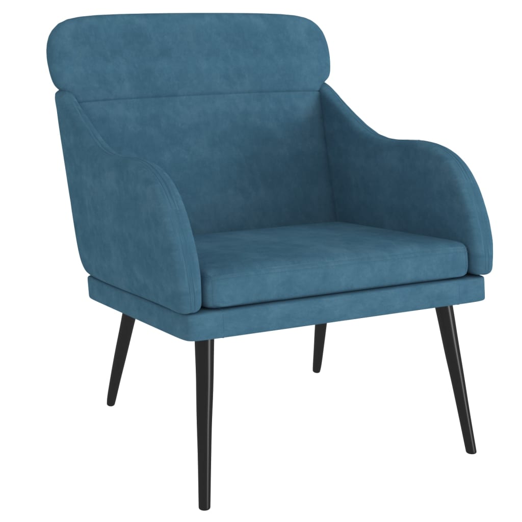 Vidaxl sillón de terciopelo azul 63x76x80 cm