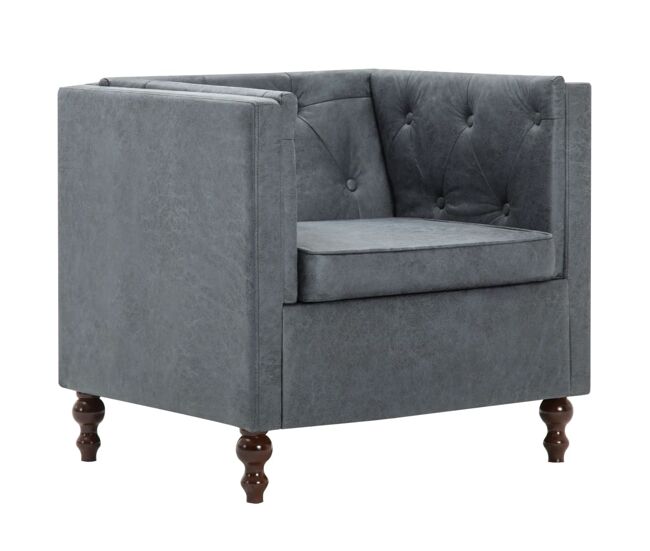 Vidaxl sillón de tela gris