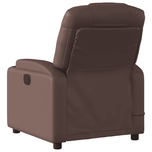 vidaXL Poltrona massagens reclinável elétrica couro artif. castanho vidaXL Poltrona massagens reclinável elétrica couro artif. castanho