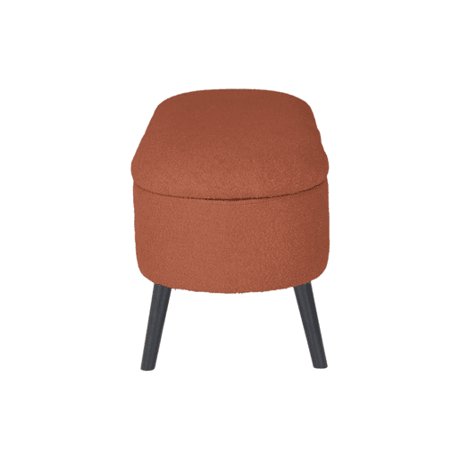 Banco, extremidade da cama com revestimento de boucle, Sherpa, Ferrugem, 112x44x50 cm