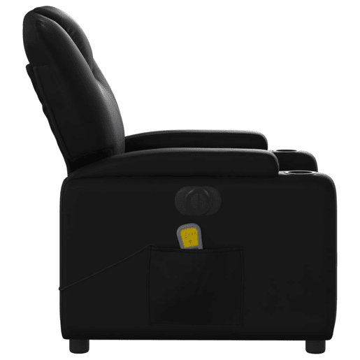 vidaXL Poltrona massagens reclinável elétrica couro artificial preto vidaXL Poltrona massagens reclinável elétrica couro artificial preto