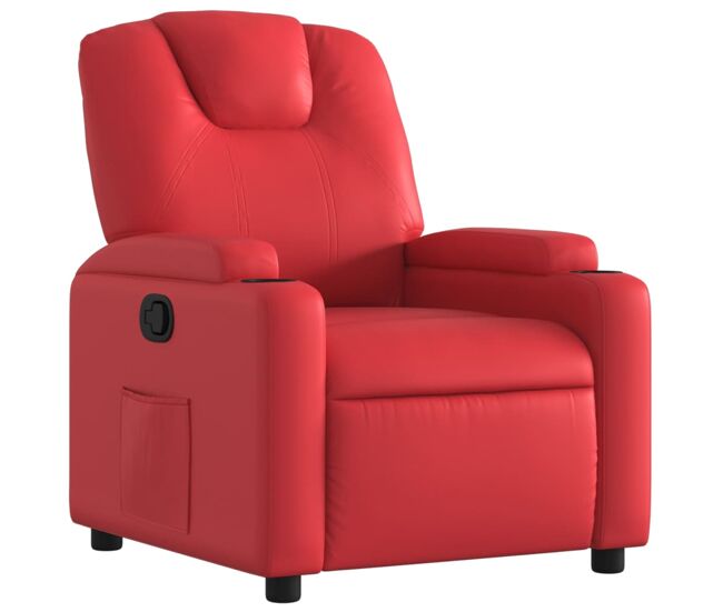 Vidaxl sillón reclinable de cuero sintético rojo
