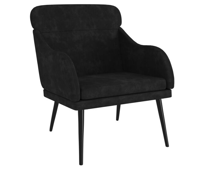 Vidaxl sillón de terciopelo negro 63x76x80 cm