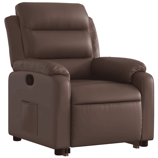 vidaXL Poltrona reclinável elevatória couro artificial castanho vidaXL Poltrona reclinável elevatória couro artificial castanho