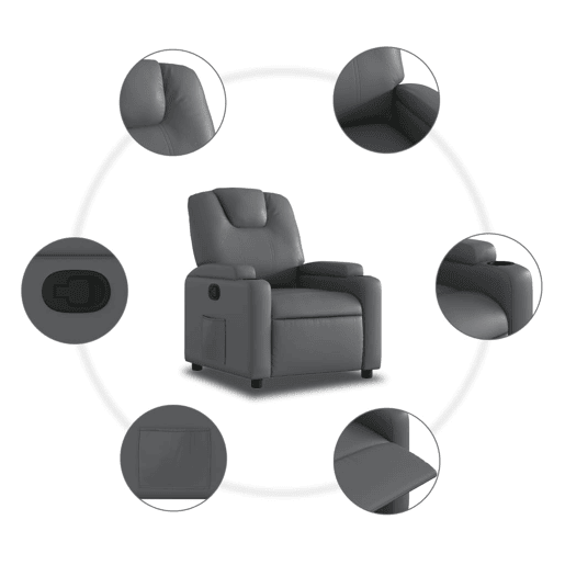 vidaXL Poltrona reclinável couro artificial vidaXL Poltrona reclinável couro artificial