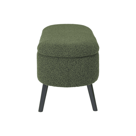 Banco, extremidade da cama com revestimento de boucle, Sherpa, Verde caqui, 112x44x50 cm