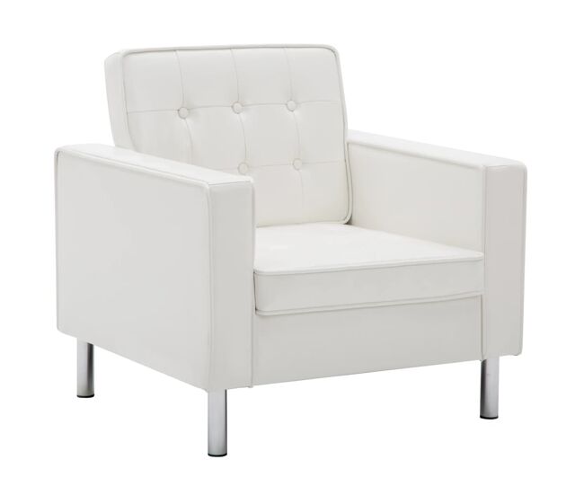 Vidaxl sillón blanco 75x70x75 cm piel sintética