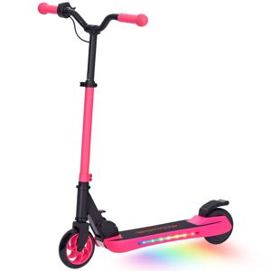 SPORTNOW Trotinete Elétrica Dobrável para Crianças acima de 6 Anos Motor 120 W Autonomia 6 km e Máximo 10 kmh com Travão Altura Ajustável Luzes LED e Estrutura de Alumínio 74x52x83-87 cm Rosa