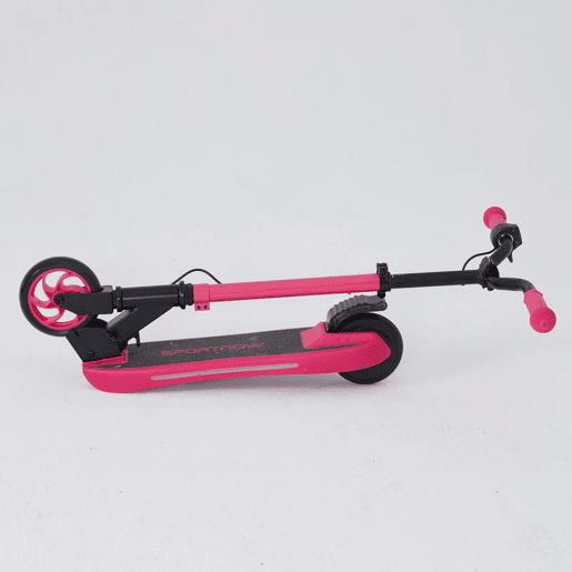 SPORTNOW Trotinete Elétrica Dobrável para Crianças acima de 6 Anos Motor 120 W Autonomia 6 km e Máximo 10 kmh com Travão Altura Ajustável Luzes LED e Estrutura de Alumínio 74x52x83-87 cm Rosa
