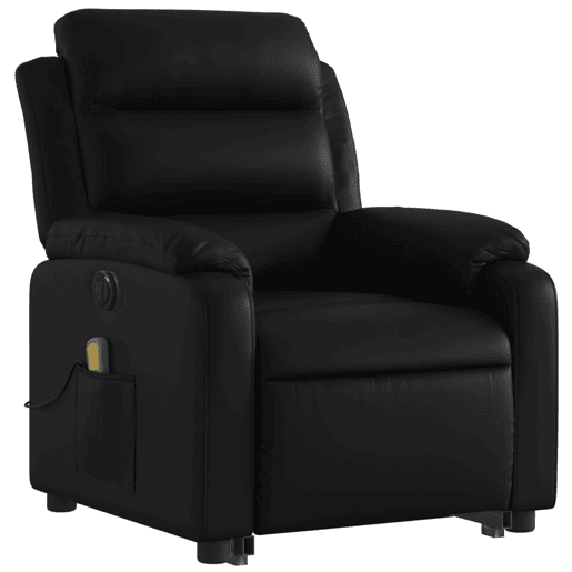vidaXL Poltrona reclinável elevatória elétrica couro artificial preto vidaXL Poltrona reclinável elevatória elétrica couro artificial preto