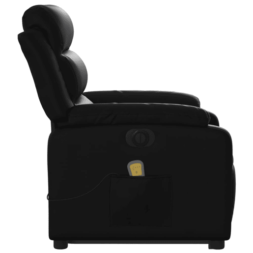 vidaXL Poltrona reclinável elevatória elétrica couro artificial preto vidaXL Poltrona reclinável elevatória elétrica couro artificial preto