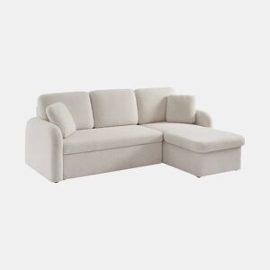 Sofá-cama com caracóis brancos de 3 lugares, Milano, Creme, 220x83x85 cm