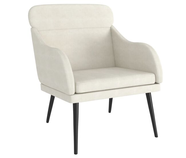 Vidaxl sillón de terciopelo color crema 63x76x80 cm