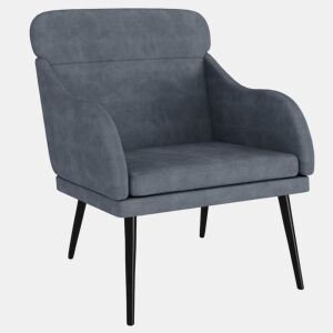 vidaXL Cadeira c apoio de braços 63x76x80 cm veludo cinzento-escuro