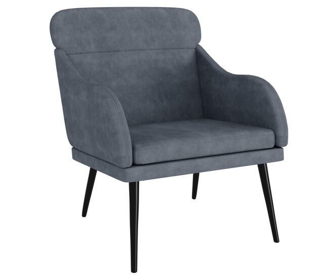 Vidaxl sillón de terciopelo gris oscuro 63x76x80 cm