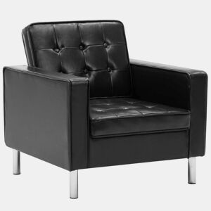 vidaXL Poltrona preta 75x70x75 cm couro sintético