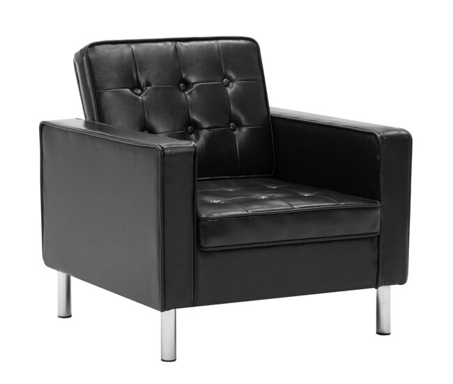 Vidaxl sillón negro 75x70x75 cm piel sintética