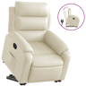 vidaXL Poltrona reclinável elevatória couro artificial cor creme
