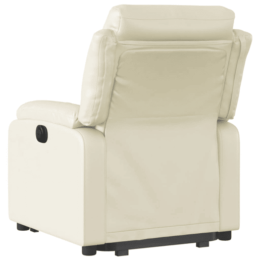 vidaXL Poltrona reclinável elevatória couro artificial cor creme vidaXL Poltrona reclinável elevatória couro artificial cor creme