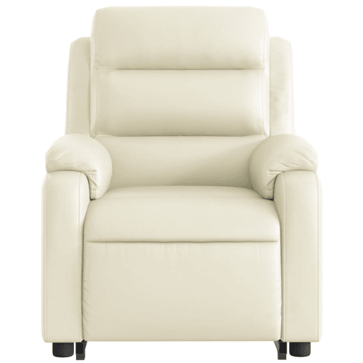 vidaXL Poltrona reclinável elevatória couro artificial cor creme vidaXL Poltrona reclinável elevatória couro artificial cor creme