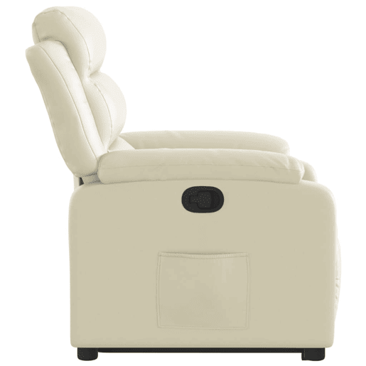 vidaXL Poltrona reclinável elevatória couro artificial cor creme vidaXL Poltrona reclinável elevatória couro artificial cor creme