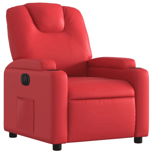 vidaXL Poltrona reclinável elétrica couro artificial vermelho vidaXL Poltrona reclinável elétrica couro artificial vermelho