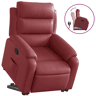 vidaXL Poltrona reclinável elevatória couro artificial vermelho tinto