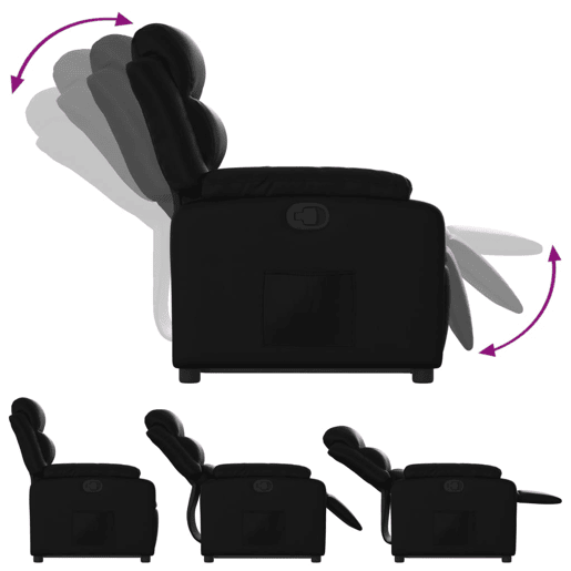 vidaXL Poltrona reclinável elevatória couro artificial preto vidaXL Poltrona reclinável elevatória couro artificial preto