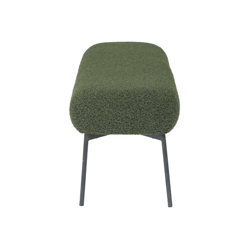 Banco, extremidade da cama com revestimento de boucle, Sherpa, Verde caqui, 120x41x42.5 cm