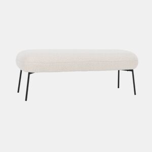 Banco, extremidade da cama com revestimento de boucle, Sherpa, Cru, 120x41x42.5 cm