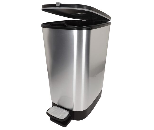 Curver cubo de basura con pedal chic bin 30-35l gris