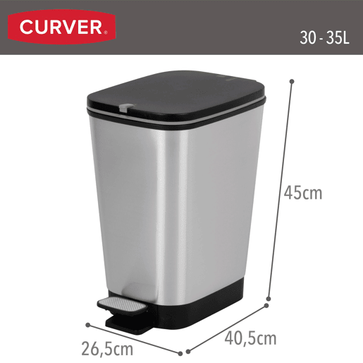 Curver Contentor com pedal Chic Bin 30-35L Cinzento