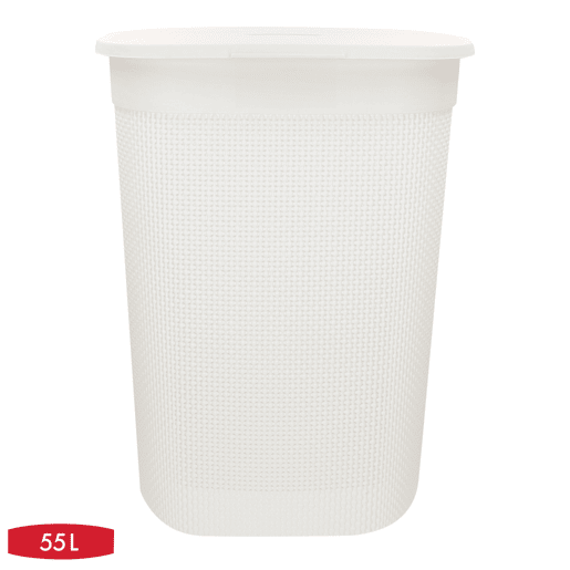 Curver Cesto para roupa suja Filo 55L branco com tampa