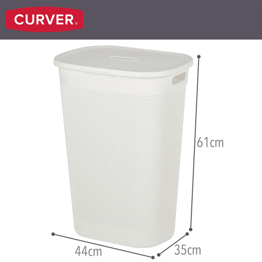 Curver Cesto para roupa suja Filo 55L branco com tampa