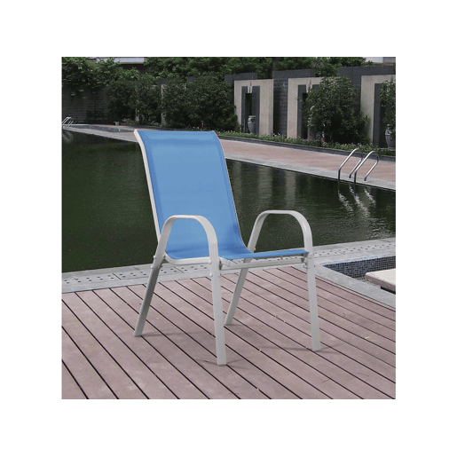 Poltrona de jardim Textilene Cordoba - Fénix - Azul - Kit de 2