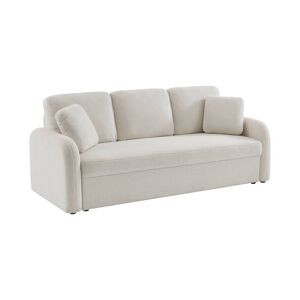 Sofá de 3 lugares com caracóis brancos, Milano, Creme, 210x85x85 cm