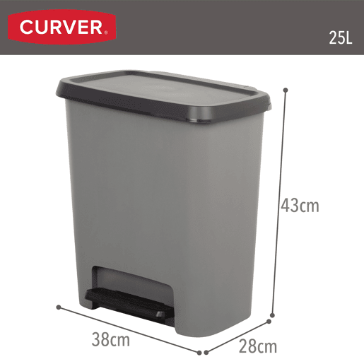 Curver Caixote do lixo Compatta 25L cinzento Curver Caixote do lixo Compatta 25L cinzento
