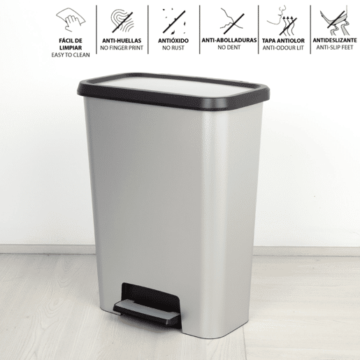 Curver Caixote do lixo Compatta 50L metalizado