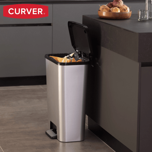 Curver Caixote do lixo Compatta 50L metalizado