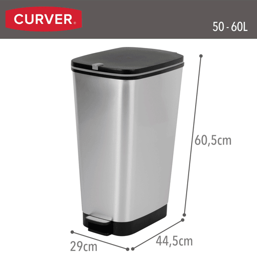 Curver Contentor com pedal Chic Bin 50-60L Cinzento
