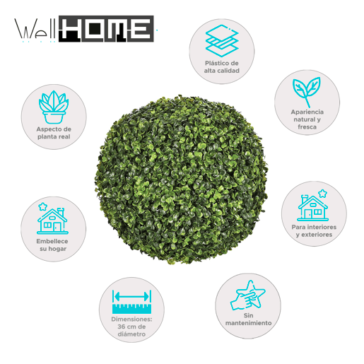 WELL HOME - Bola decorativa de buxo Ø36cm ideal como decoração