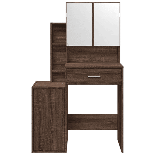 vidaXL Toucador com armário 80x35x132 cm cor carvalho castanho vidaXL Toucador com armário 80x35x132 cm cor carvalho castanho